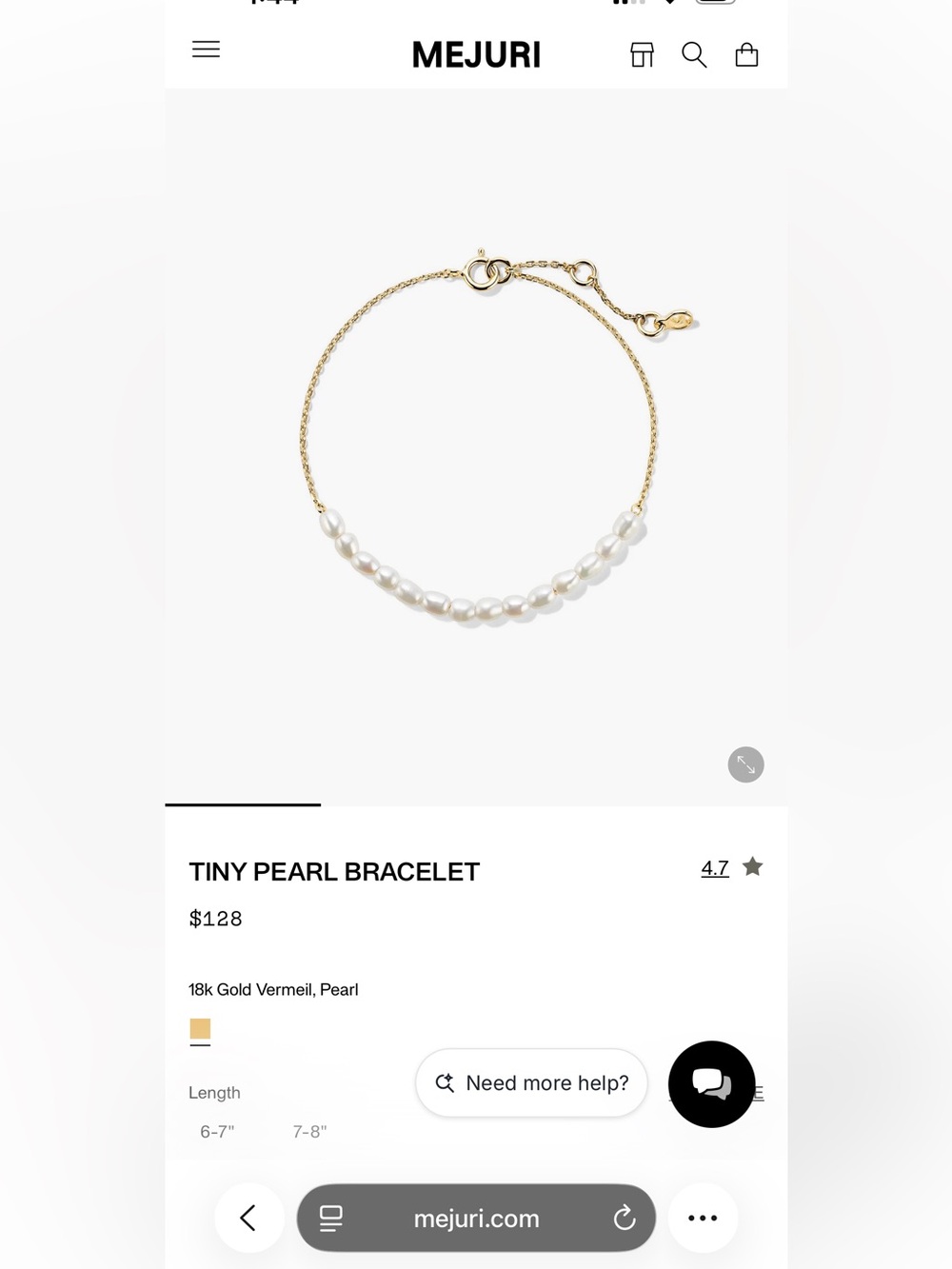 Mejuri tiny pearl bracelet